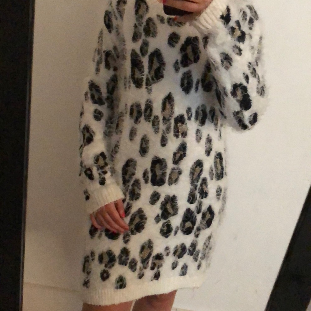Leopard furry dress